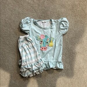 Cute Blue Cow Print Pajama Set